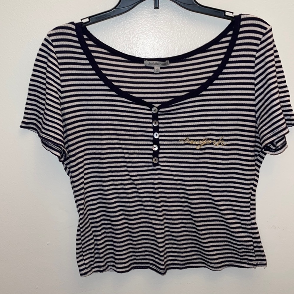 Charlotte Russe Large Short Sleeve Shirt (slightly cropped)